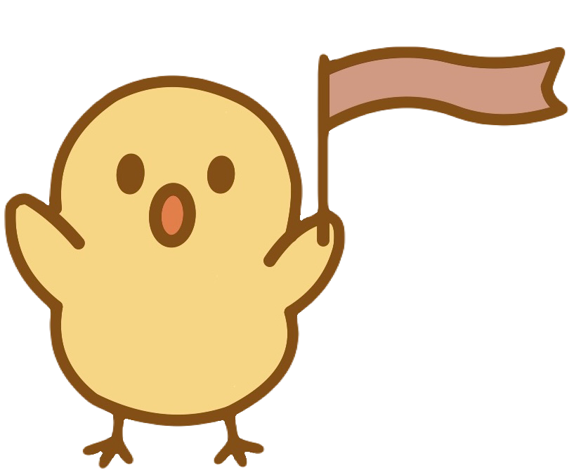 旗を持ったピヨ